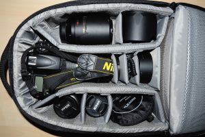 Gepackter Fotorucksack