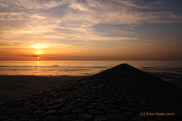 Sonnenuntergang auf Norderney im Original